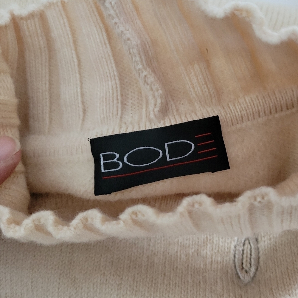 BODE Vintage Cream Colored Mock Neck Knitted Long Sleeve Pullover Sweater - Picture 7 of 8